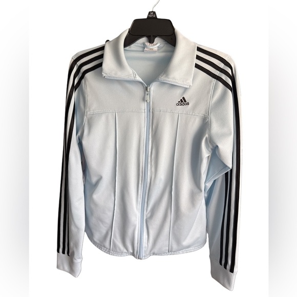 ADIDAS Women’s Track Cropped Baby Blue Jacket Sportwear Lightweight Size M - Picture 8 of 8